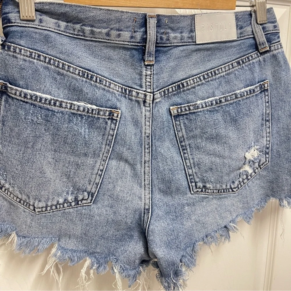 Pistola Distressed Denim Shorts. Sz 28 - Picture 7 of 10